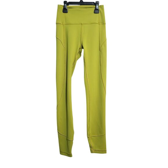 Lululemon In Movement Tight 25" Everlux Golden Lime Size 2 W5BMES - Picture 1 of 5